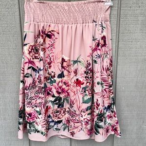 Bobeau Pink Floral crepe Skirt